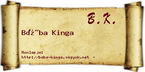 Bába Kinga névjegykártya