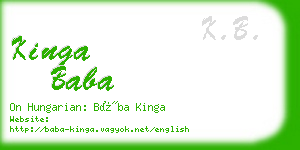 kinga baba business card